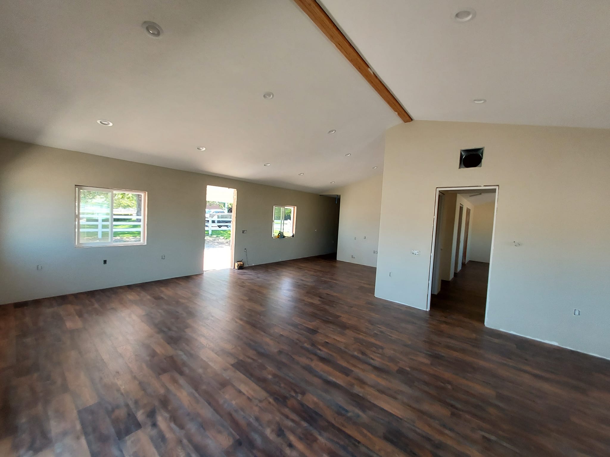 House after new vinyl flooring installed