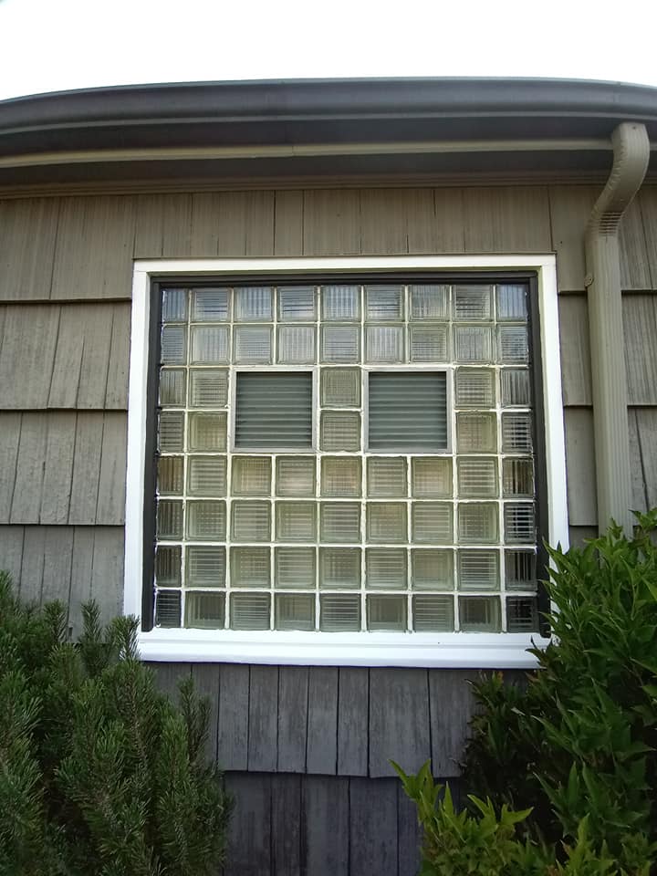 Up close of a unique window with several squares